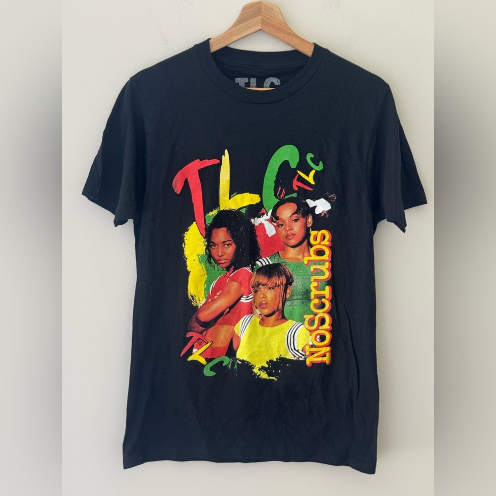 TLC Girl Group Black T-Shirt Cotton Full Size Unisex S Music 90’s Retro Band Tee